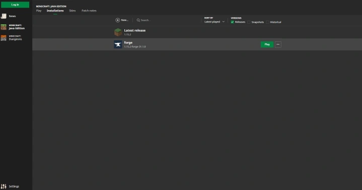 how to install minecraft forge installed